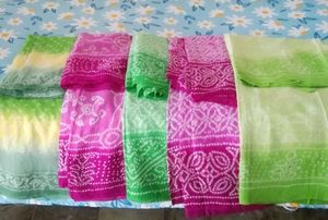 BRAND NEW Bandhani silk saree set