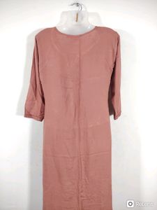 Peach Plain Kurta With Bottom Set (Women's)
