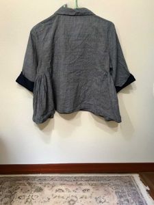 Bombay Paisley Cotton Linen Checkers Crop Top