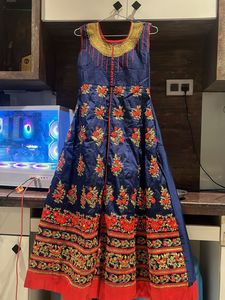 Beautiful Blue Embroidered Ethnic Gown