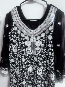 Elegant Black &amp; White Salwar Suit