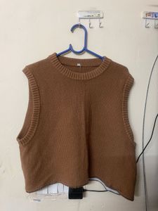 Cozy Brown Knit Vest
