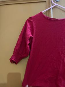 Vibrant Pink 3/4 Sleeve Top