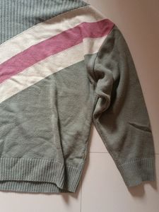 Chevron Turtleneck Knit Sweater