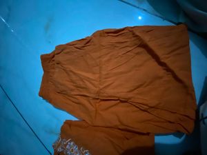 Orange Embroidered kurta set