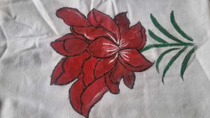 Hand-Painted Floral Tote Bag