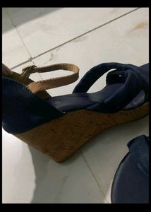 Stylish Navy Wedge Sandals