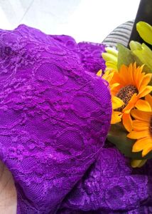 Purple Lace Peplum Blouse