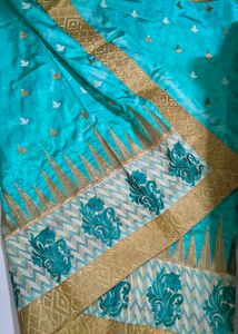 Embroidered Cotton Silk Saree