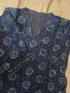 Blue Block Print Cotton 3 piece SALWAR