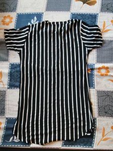 Striped Black &amp; White Tunic Top