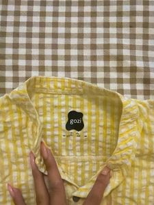 Yellow Checkered Long Sleeve Top