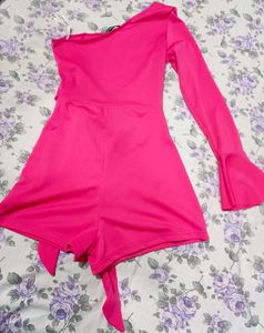 Shein One Shoulder Waist Cutout Romper