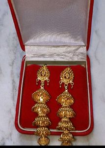 Elegant Gold Jhumka Earrings