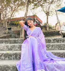 Sparkling Lavender Saree