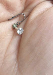 100% pure silver nose pin with free gift