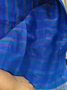 Elegant Blue Striped Saree
