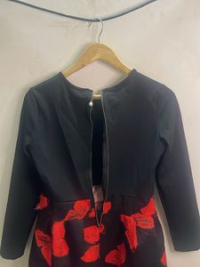Black Butterfly Print Dress