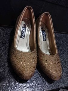 Trendy Glitter✨Gold Ballet heels🎀