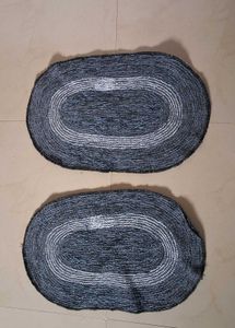 Set of 2 Oval Shaggy Floor Mats