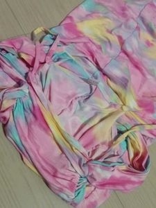 Tie-Dye Ruched Mini Dress