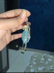 Beautiful Blue Flower Dangle Earrings