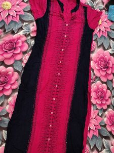 Pink and blue Printed Kurta
