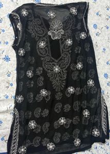 Elegant Black Chikankari Kurta