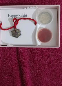 Giva 925 Sterling Silver Oxidised Pop Pink Flower Loomba Rakhi