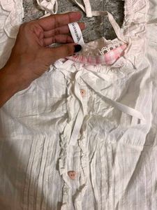 White Ruffle Lolita Style Top