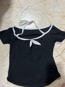 Stylish Black Halter Neck Top