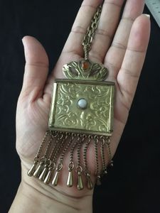 Vintage brass fringe  Necklace