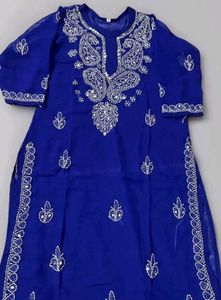 Beautiful Blue Chikankari Kurta