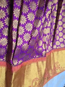 Purple &amp; Gold Silk  half Saree