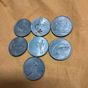 7 Commemmorative USA quarters