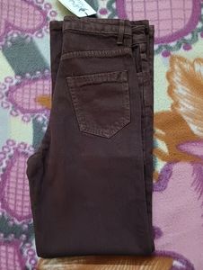 Brown Wide Leg Jeans High-rise