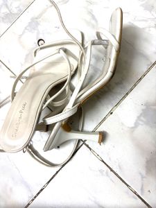 White Strappy Heeled Sandals
