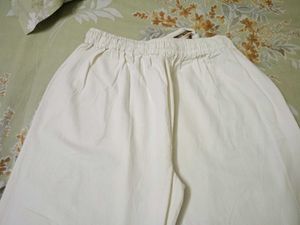 Comfortable creme cotton linen pants