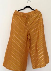 Golden Polka Dot Brocade Palazzo Pants
