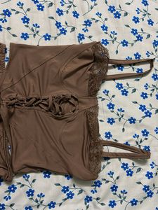 Strappy Corset Lace-Up Mini Dress