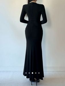 Elegant Black Lace Corset Maxi Dress