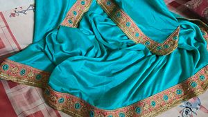 Sky Blue Traditional Designer Saree with Embroider