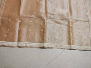 Elegant Peach Organza Dupatta