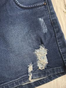 High-Waist Distressed Denim Shorts