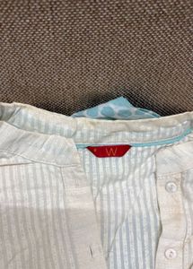 Women's White &amp; Blue Kurta