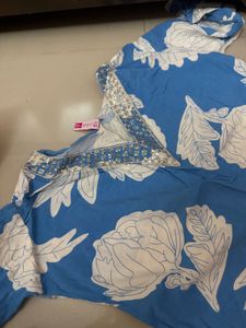 Stylish Blue Floral Kurti