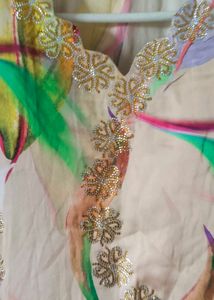 Beautiful Floral Print Kurta with Embellishments