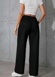 Wide Leg Black Denim Jeans