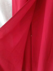 V-Neck Red Wrap Dress