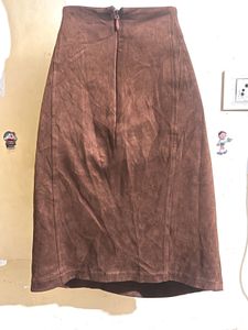 Brown Suede Mini Skirt